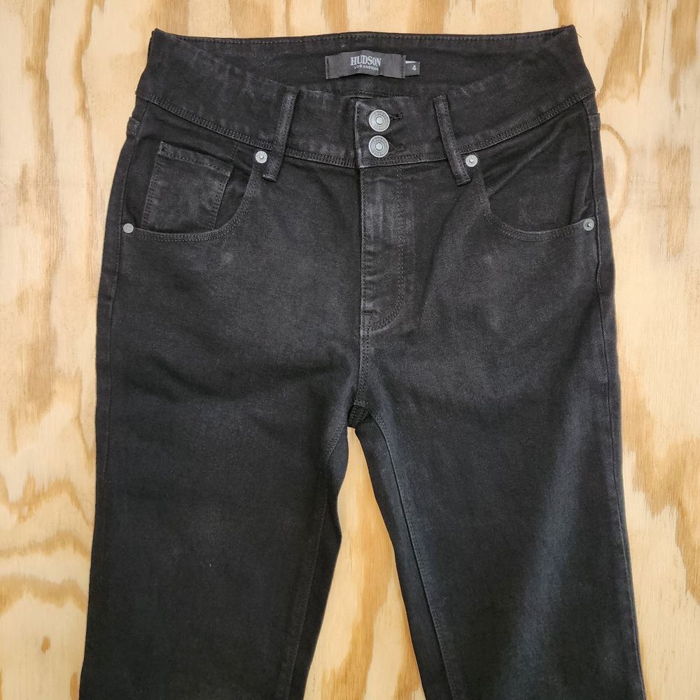 HUDSON Midrise Straight Leg Pitch Black Jeans Womens Size 4‎ (28x29) 1811754 - Picture 2 of 12